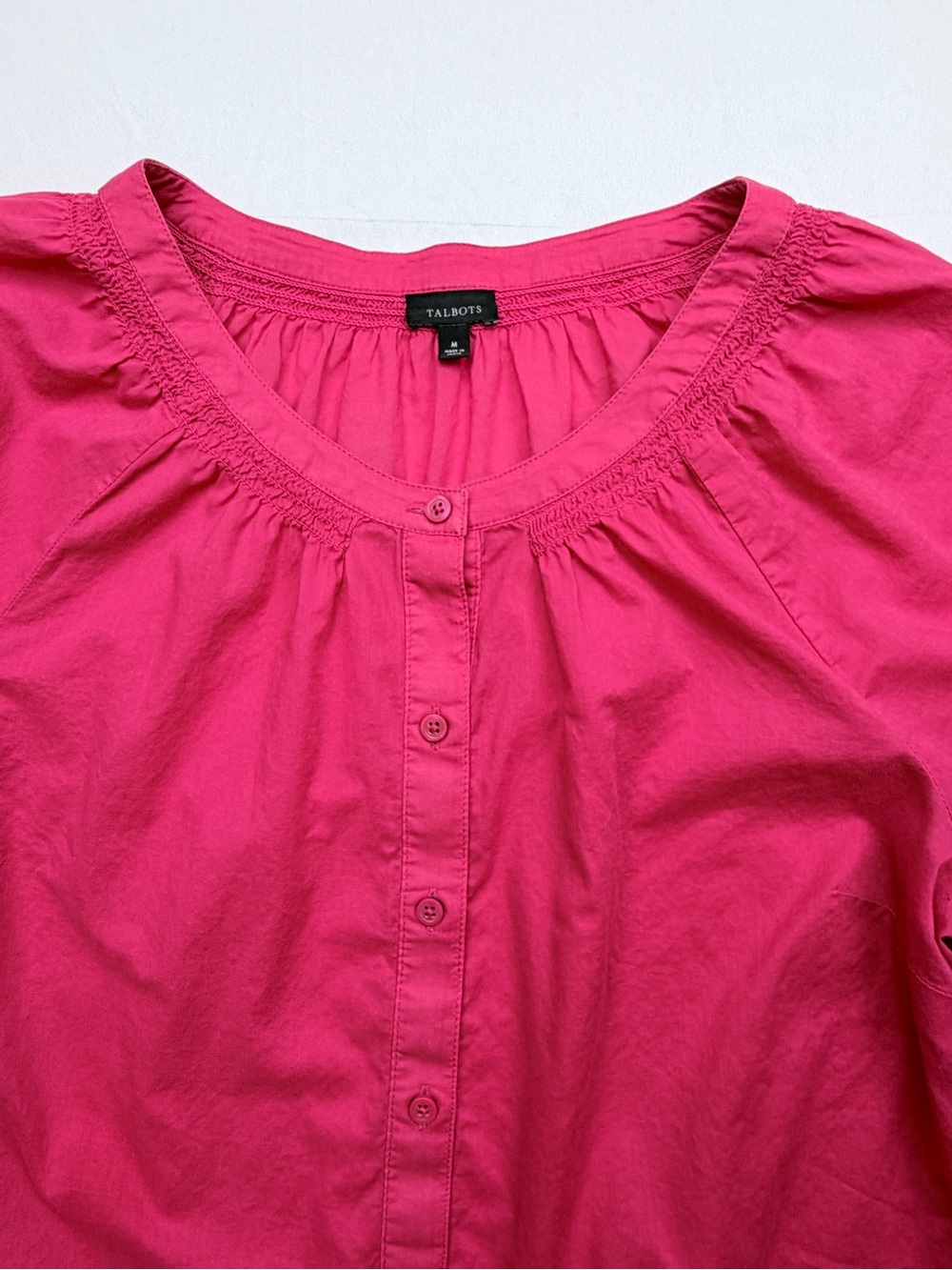 Talbots Fuchsia Button-Front Blouse - Picture 5 of 8